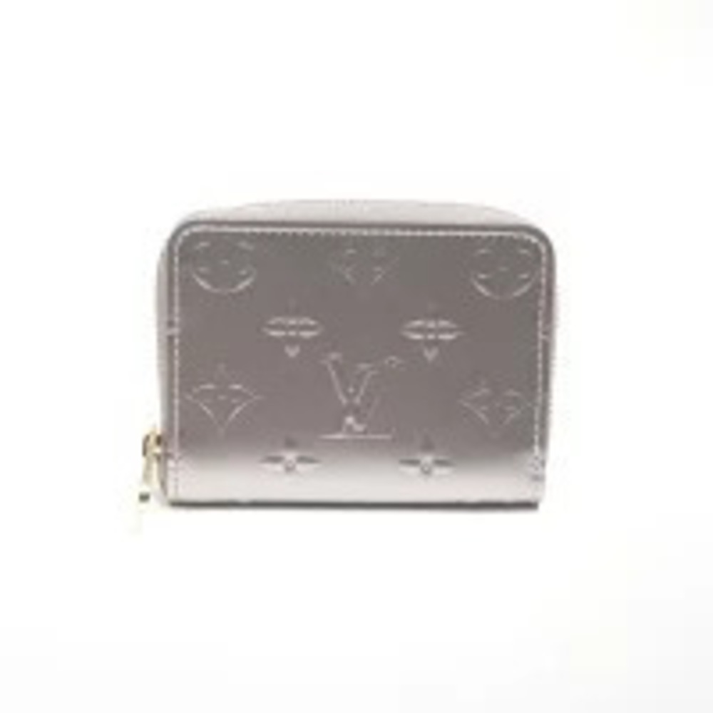 Louis Vuitton Zippy Wallet Coin Vernis Case Silver